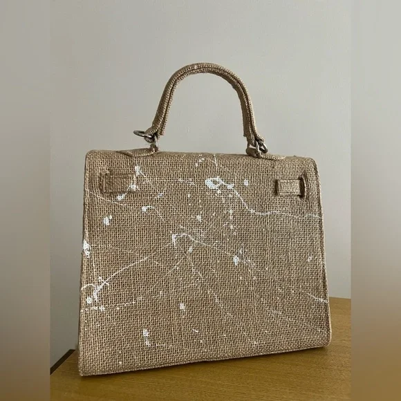 TAKING 1ST OFFER: Jute Smiley Face Handbag - NWOT -  Kelly Style - Picture 7 of 13